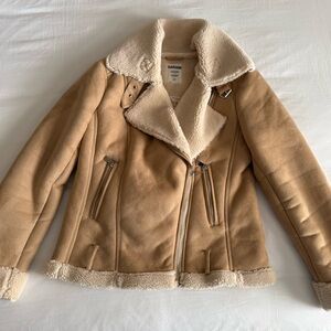 Garage Beige Sherpa Coat